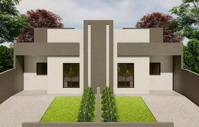 Imagem: A casa possui 3 Dormitórios, 2 Banheiros, 2 Vagas na garagem