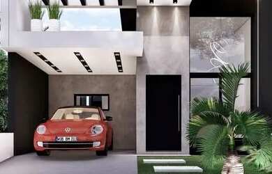 Imagem: A casa possui 3 Dormitórios, 2 Banheiros, 2 Vagas na garagem