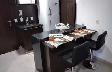 Imagem: O apartamento possui 1 Dormitório, 1 Banheiro, 1 Vaga na garagem