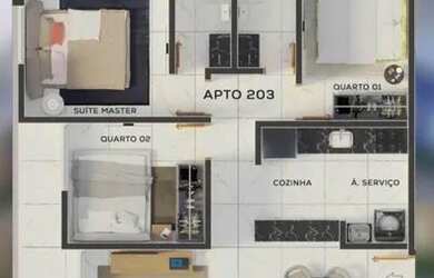 Imagem 2: Apartamento Altiplano. Varanda, 75m² de Área, 1 Vaga na garageme3 Dormitórios