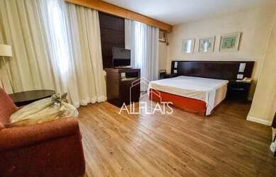 Imagem: O studio possui 1 Dormitório, 1 Banheiro, 1 Vaga na garagem