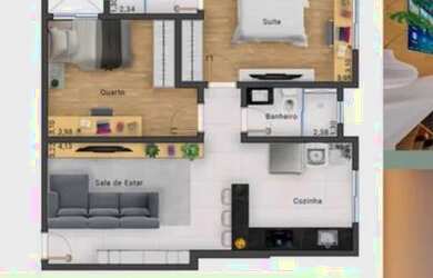 Imagem: O apartamento possui 2 Dormitórios, 2 Banheiros, 67m² de Área