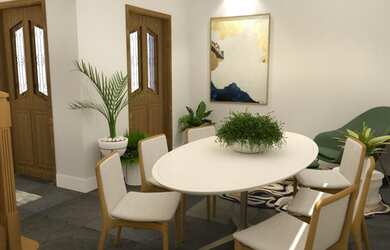 Imagem: A casa possui 3 Dormitórios, 2 Banheiros, 1 Vaga na garagem