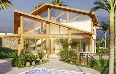 Imagem: A casa em condomínio possui 4 Dormitórios, 4 Banheiros, 2