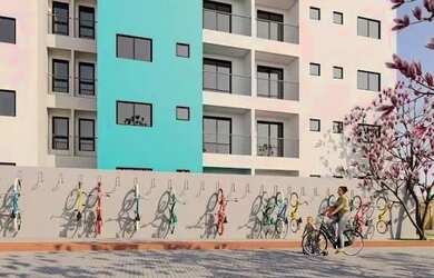 Imagem: O apartamento possui 2 Dormitórios, 1 Banheiro, 1 Vaga na garagem