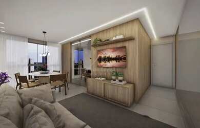 Imagem: O apartamento possui 1 Dormitório, 2 Banheiros, 2 Vagas na