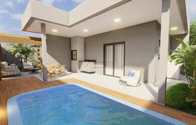 Imagem: A casa possui 3 Dormitórios, 2 Banheiros, 2 Vagas na garagem