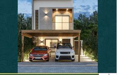 Imagem: A casa em condomínio possui 3 Dormitórios, 1 Banheiro, 2 Vagas