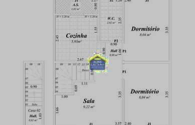 Imagem: A casa possui 2 Dormitórios, 1 Banheiro, 1 Vaga na garagem