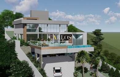 Imagem: A casa possui 4 Dormitórios, 3 Banheiros, 4 Vagas na garagem