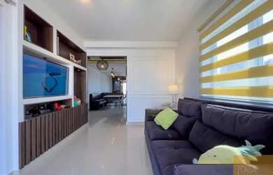 Imagem: O apartamento possui 1 Dormitório, 2 Banheiros, 1 Vaga na garagem