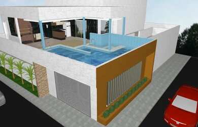 Imagem: A casa possui 5 Dormitórios, 5 Banheiros, 3 Vagas na garagem