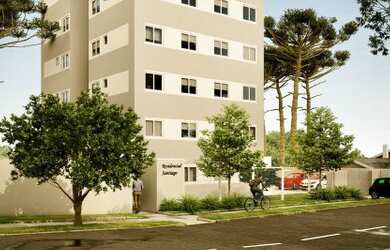 Imagem: O apartamento possui 2 Dormitórios, 1 Banheiro, 1 Vaga na garagem