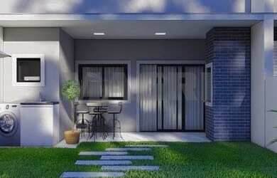 Imagem: A casa possui 2 Dormitórios, 2 Banheiros, 2 Vagas na garagem