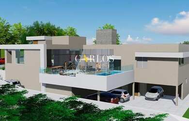 Imagem: A casa possui 4 Dormitórios, 4 Banheiros, 4 Vagas na garagem