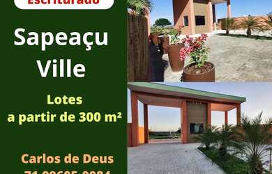 Imagem: O terreno possui 300m² de Área e está localizado em Sapeaçu