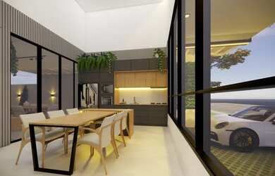 Imagem: A casa em condomínio possui 3 Dormitórios, 4 Banheiros, 2