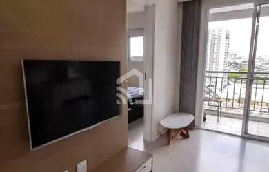 Imagem: O apartamento possui 1 Dormitório, 1 Banheiro, 1 Vaga na garagem