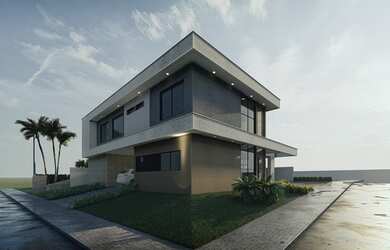 Imagem: A casa em condomínio possui 4 Dormitórios, 4 Banheiros, 2