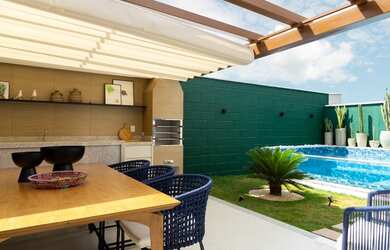 Imagem: A casa em condomínio possui 3 Dormitórios, 4 Banheiros, 3