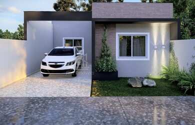 Imagem: A casa possui 3 Dormitórios, 2 Banheiros, 1 Vaga na garagem