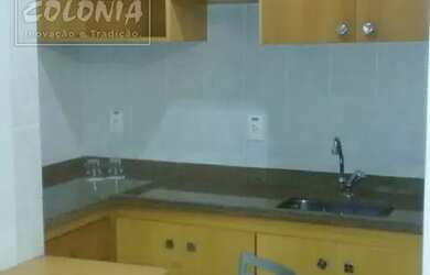 Imagem: O apartamento possui 1 Dormitório, 1 Banheiro, 1 Vaga na garagem