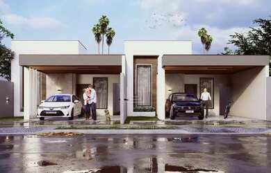 Imagem: A casa possui 2 Dormitórios, 1 Banheiro, 2 Vagas na garagem