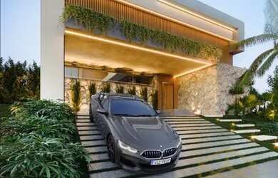 Imagem: A casa em condomínio possui 4 Dormitórios, 5 Banheiros, 3