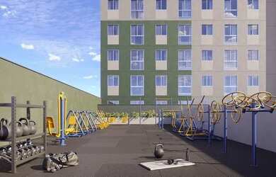 Imagem: O apartamento possui 2 Dormitórios, 1 Banheiro, 1 Vaga na garagem