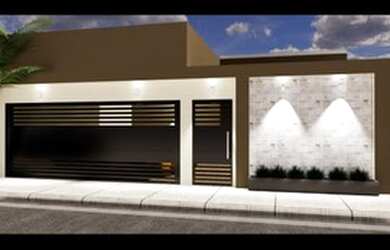 Imagem: A casa possui 3 Dormitórios, 1 Banheiro, 2 Vagas na garagem