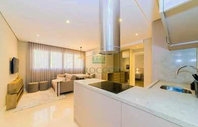 Imagem: O apartamento possui 1 Dormitório, 2 Banheiros, 1 Vaga na garagem