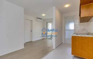 Imagem: O apartamento possui 1 Dormitório, 1 Banheiro, 1 Vaga na garagem