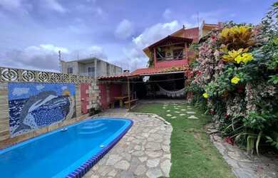 Imagem 3: Casa Temporada Carapibus. Piscina, Churrasqueira, Varandae3 Vagas na garagem