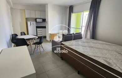 Imagem: O apartamento possui 1 Dormitório, 1 Banheiro, 1 Vaga na garagem