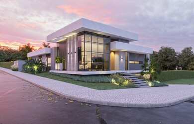 Imagem: A casa possui 4 Dormitórios, 5 Banheiros, 5 Vagas na garagem