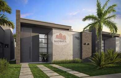 Imagem: A casa em condomínio possui 3 Dormitórios, 1 Banheiro, 2 Vagas