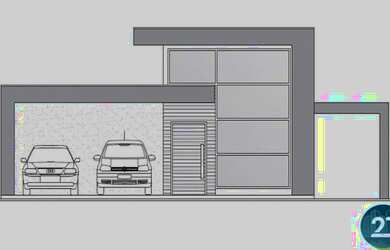 Imagem: A casa possui 3 Dormitórios, 2 Banheiros, 2 Vagas na garagem