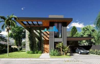 Imagem: A casa em condomínio possui 4 Dormitórios, 5 Banheiros, 4