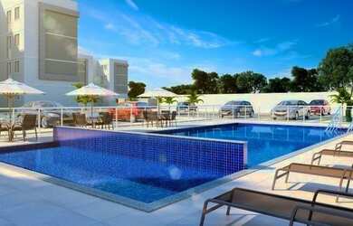 Imagem: O apartamento possui 2 Dormitórios, 1 Banheiro, 1 Vaga na garagem