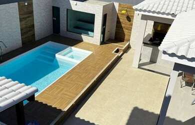 Imagem: A casa possui 4 Dormitórios, 5 Banheiros, 3 Vagas na garagem