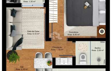 Imagem 5: Apartamento 1 dormitório próximo a UFSM