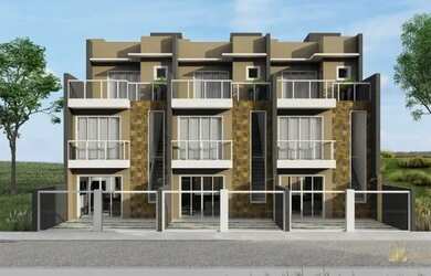 Imagem: A casa possui 3 Dormitórios, 1 Banheiro, 2 Vagas na garagem