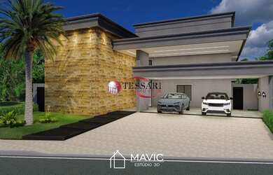 Imagem: A casa em condomínio possui 5 Dormitórios, 5 Banheiros, 2