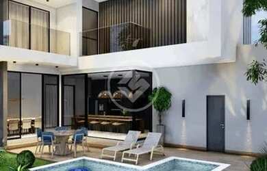 Imagem: A casa em condomínio possui 4 Dormitórios, 5 Banheiros, 4