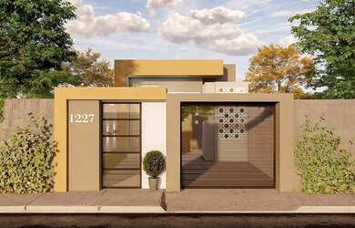 Imagem: A casa possui 3 Dormitórios, 2 Banheiros, 2 Vagas na garagem