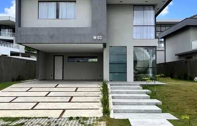 Imagem: A casa em condomínio possui 4 Dormitórios, 4 Banheiros, 4