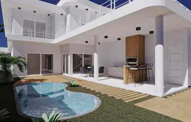 Imagem: A casa em condomínio possui 5 Dormitórios, 3 Banheiros, 5