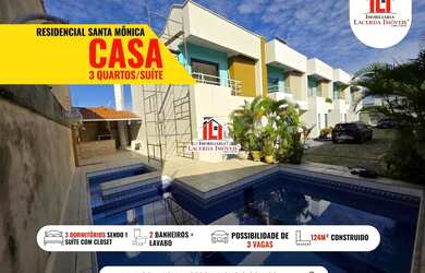 Imagem: A casa em condomínio possui 3 Dormitórios, 2 Banheiros, 3