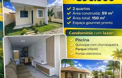 Imagem: A casa em condomínio possui 2 Dormitórios, 1 Banheiro, 59m²