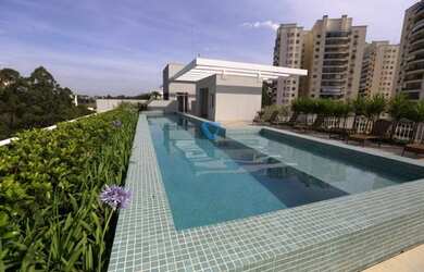 Imagem: O apartamento possui 1 Dormitório, 2 Banheiros, 2 Vagas na